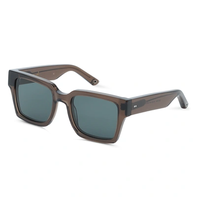 G.o.d Sixteen Crystal Grey Sunglass With Grey Flash Lens In Brown