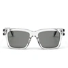 HUBLOT CRYSTAL SQUARE ACETATE SUNGLASSES WITH SOLID SMOKE LENS