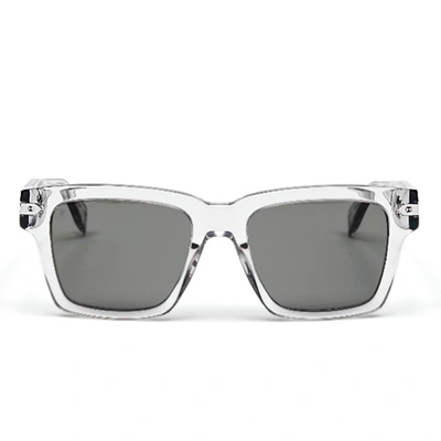 Hublot Crystal Square Acetate Sunglasses With Solid Smoke Lens In Gray