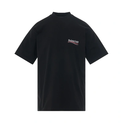 Balenciaga Oversized Logo-print Cotton-jersey T-shirt In Black White