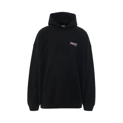 Balenciaga Political Campaign Embroidered Hoodie In Black