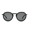 HUBLOT BLACK MATTE ROUNDED SUNGLASSES WITH SOLID SMOKE LENS