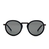 Hublot Black Matte Rounded Sunglasses With Solid Smoke Lens