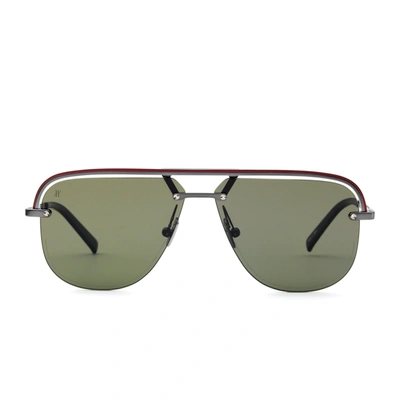 Hublot Gun Matte Aviator Sunglasses With Green Lens