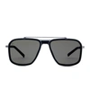 HUBLOT SILVER MATTE SQUARED SUNGLASSES WITH RED MIRROR LENS