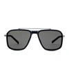 Hublot Silver Matte Squared Sunglasses With Red Mirror Lens