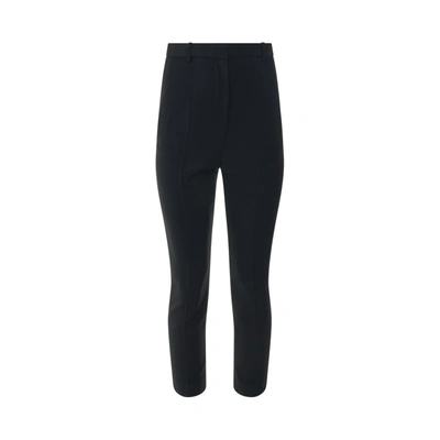 Alexander Mcqueen High Waisted Cigarette Trousers In Black
