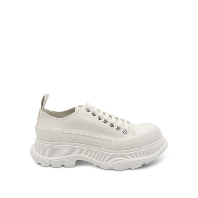 ALEXANDER MCQUEEN WOMEN'S TREAD SLICK CANVAS LACE-UP SHOES SNEAKERS