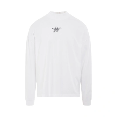 We11 Done High Neck Wd Logo Long Sleeve T-shirt In White