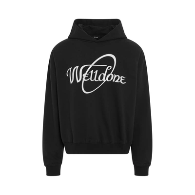 We11 Done Black Cursive Circle Hoodie