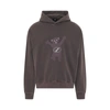 WE11 DONE NEW TEDDY LOGO PIGMENT HOODIE