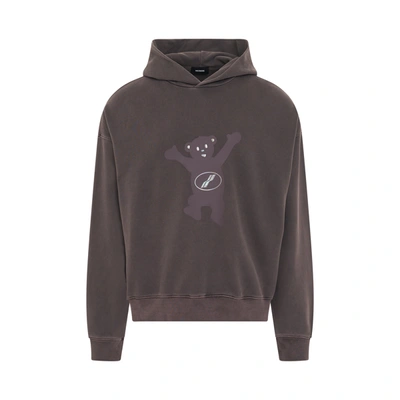 WE11 DONE MEN'S NEW TEDDY LOGO PIGMENT HOODIE