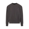 We11 Done Gray W Line Sweatshirt
