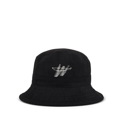 We11 Done Black Wd One Logo Bucket Hat