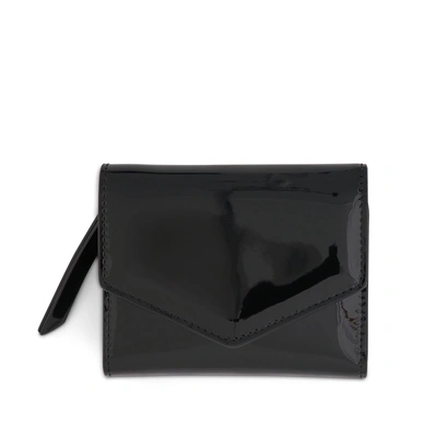 Maison Margiela 4 Stitch Patent Leather Envelope Wallet In Black