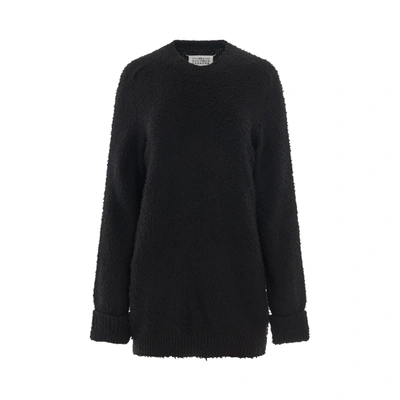 Maison Margiela Oversized Crew-neck Sweater In Black