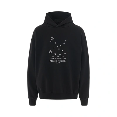 MAISON MARGIELA SCATTERED NUMERIC LOGO HOODIE