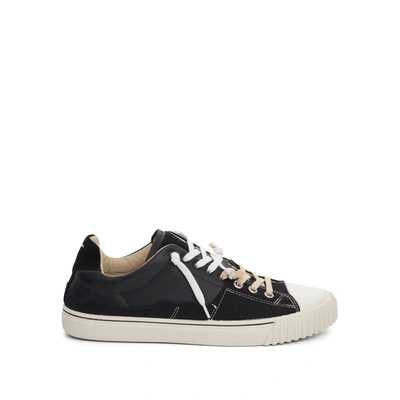 Maison Margiela Evolution Canvas & Leather Low Sneakers In Black