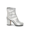 Maison Margiela Tabi Split-toe Crinkled Metallic Patent-leather Ankle Boots