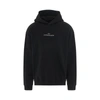 Maison Margiela Minimalist Black Hoodie With Upside-down Logo In Black