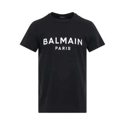 Balmain Printed Logo Classic Fit Eco T-shirt In Black