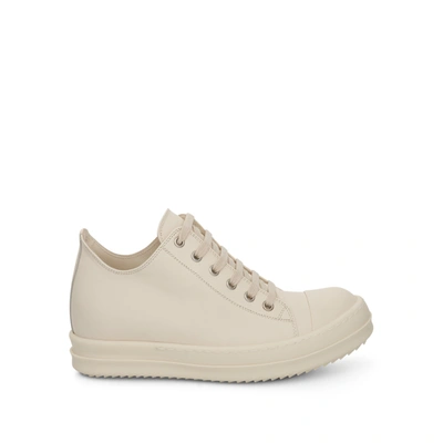 Rick Owens Strobe Low Top Leather Sneaker In Milk/milk/milk/milk