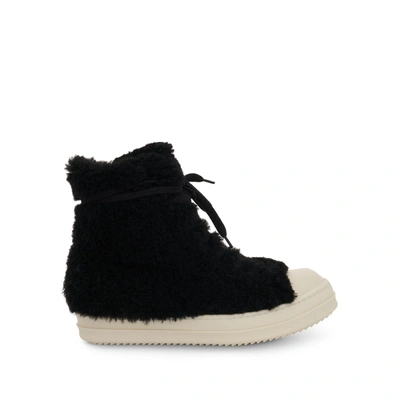 Rick Owens Strobe Shearling Sneaker In Black