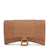 Balenciaga Hourglass Embossed Croc Wallet On Chain