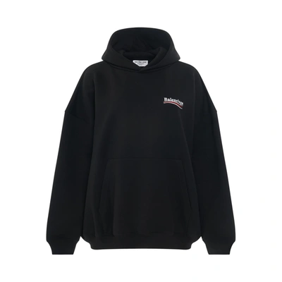 BALENCIAGA WOMEN'S EMBROIDERED POLITICAL CAMPAIGN OVERSIZED HOODIE