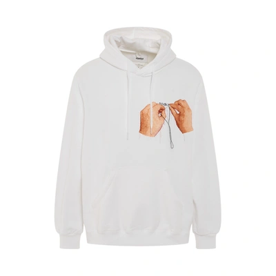 Doublet Hand Embroidery Print Hoodie In White