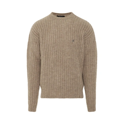 Represent Crewneck Woven Ribbed Sweater In Wheat