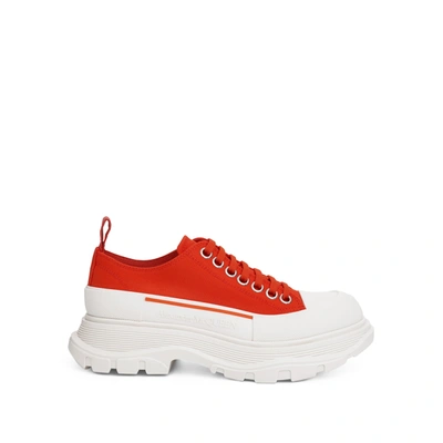 Alexander Mcqueen Tread Slick Canvas Lace-up Shoes In Orange