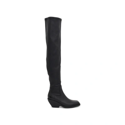 Khaite 55mm Hooper Leather Over-the-knee Boots In Black