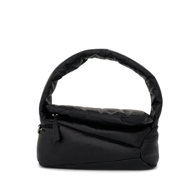 Loewe Puffer Puzzle Hobo Bag In Black