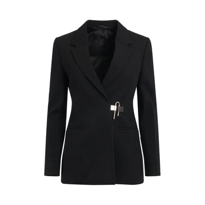 Givenchy Starchy Wool Tricotine Jacket In Black