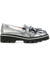 MSGM MSGM FRINGED LOAFERS - METALLIC,2341MDS3507012220366