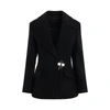 GIVENCHY U-LOCK BUCKLE QUILTED WOOL PEACOAT