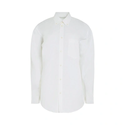 Balenciaga Bb Corp Shirt Large Fit In White