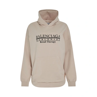 Balenciaga Retail Therapy Wide Fit Hoodie In Neutral