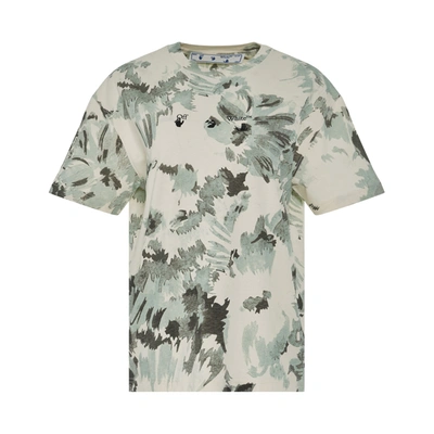 Off-white Floral Swimming Logo Regular T-shirt In Multi