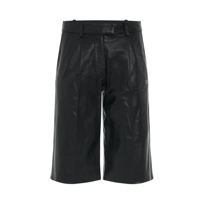 OFF-WHITE LEATHER FORMAL SHORTS