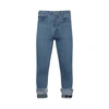 Facetasm Cropped Print Denim Pants