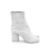 Maison Margiela Tabi Ankle Boots In White Aged Effect Leather