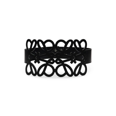 Loewe Black Leather Anagram Cut-out Belt