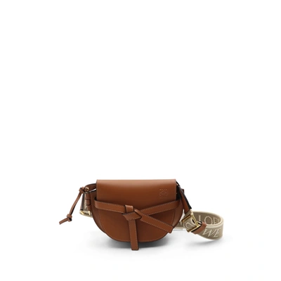 Loewe Mini Gate Dual Bag In Tan