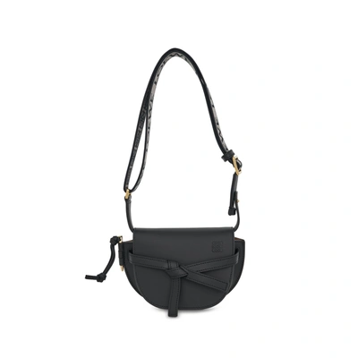 Loewe Gate Mini Anagram Shoulder Bag In Black