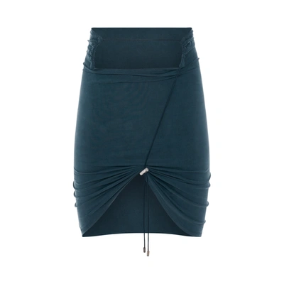 Jacquemus Espelho Asymmetric Mini Skirt In Blue