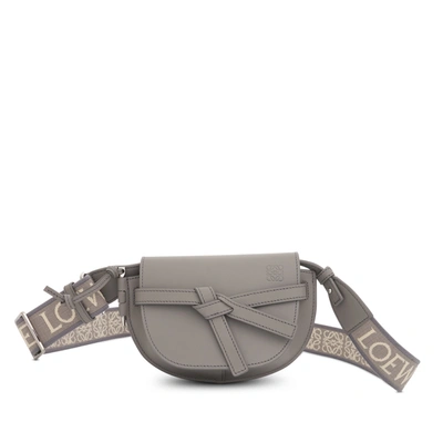 Loewe Mini Gate Dual Bag In Gray