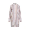 Loewe Detachable Collar Rainbow Stripe Shirt Dress
