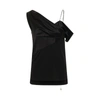 LOEWE DRAPED SATIN AND CREPE JERSEY TOP